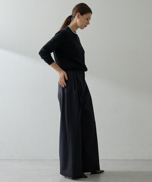 Whim Gazette（ウィムガゼット）の「ワイドタックパンツ（その他パンツ・レディース・ブラック/グレイッシュベージュ・38/36）」の16枚目の写真