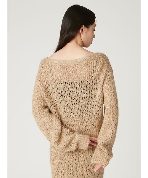 FRAY I.D（フレイアイディー）の「モヘアミックスラメニットカーディガン（カーディガン/ボレロ・レディース・ベージュ/ピンク/グレー・F）」の7枚目の写真