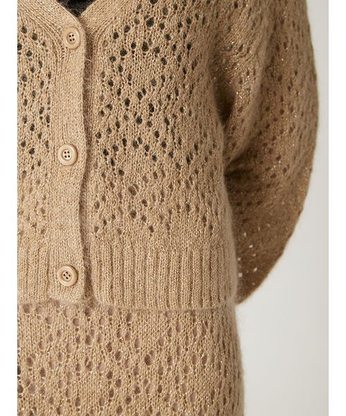 FRAY I.D（フレイアイディー）の「モヘアミックスラメニットカーディガン（カーディガン/ボレロ・レディース・ベージュ/ピンク/グレー・F）」の11枚目の写真