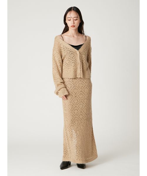 FRAY I.D（フレイアイディー）の「モヘアミックスラメニットカーディガン（カーディガン/ボレロ・レディース・ベージュ/ピンク/グレー・F）」の15枚目の写真