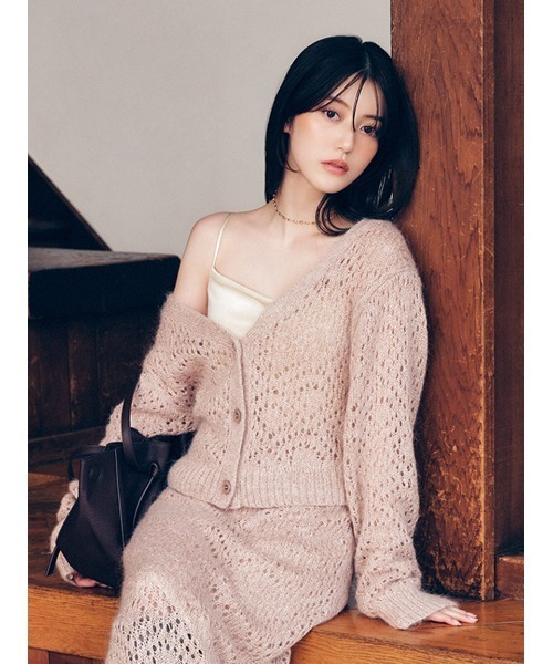 FRAY I.D（フレイアイディー）の「モヘアミックスラメニットカーディガン（カーディガン/ボレロ・レディース・ベージュ/ピンク/グレー・F）」の19枚目の写真