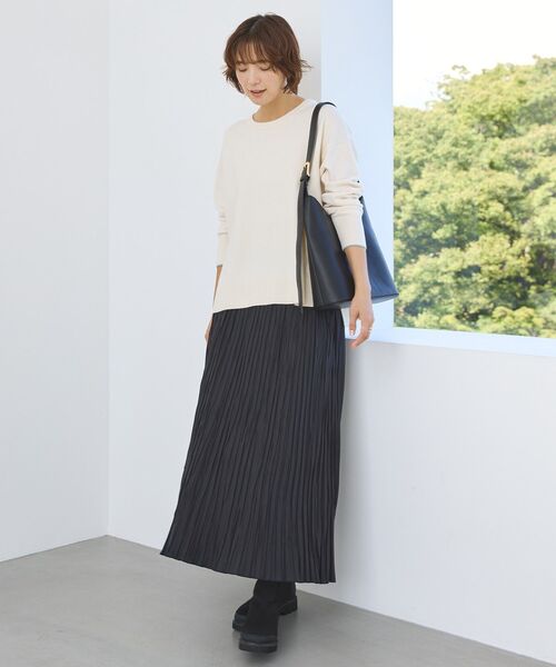 AMERICAN HOLIC（アメリカンホリック）の「<配色>バイパチクルーネックニットプルオーバー（ニット/セーター・レディース・ダークネイビー/グレー系その他/アイボリー/レッド/ライトブルー・L/M）」の11枚目の写真