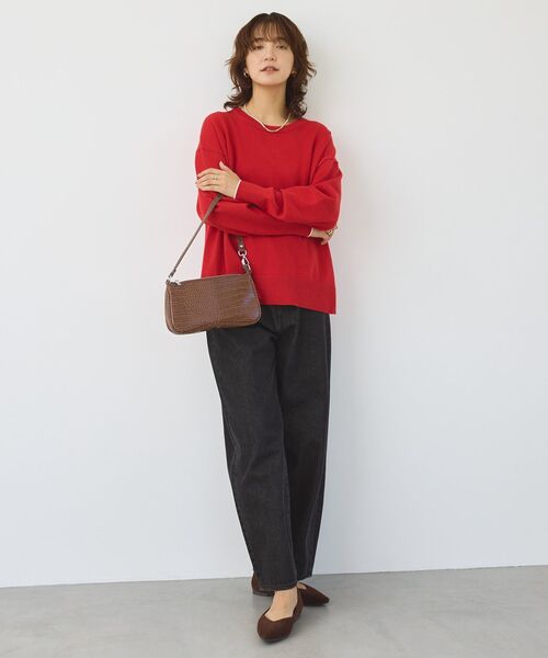 AMERICAN HOLIC（アメリカンホリック）の「<配色>バイパチクルーネックニットプルオーバー（ニット/セーター・レディース・ダークネイビー/グレー系その他/アイボリー/レッド/ライトブルー・L/M）」の15枚目の写真