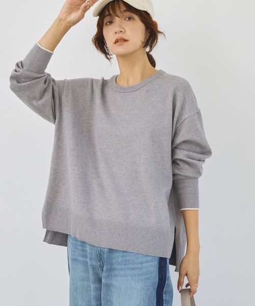 AMERICAN HOLIC（アメリカンホリック）の「<配色>バイパチクルーネックニットプルオーバー（ニット/セーター・レディース・ダークネイビー/グレー系その他/アイボリー/レッド/ライトブルー・L/M）」の17枚目の写真