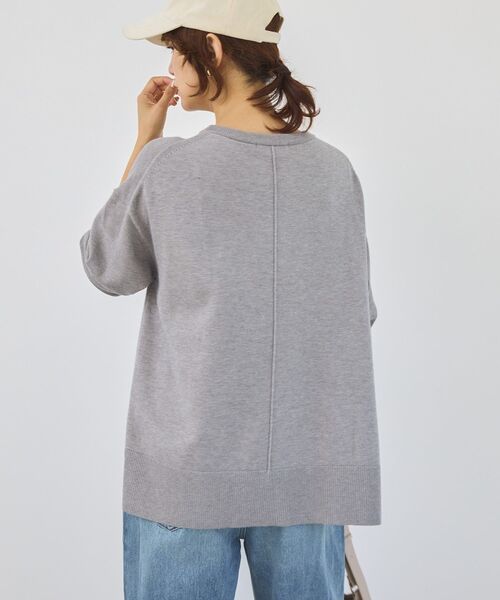 AMERICAN HOLIC（アメリカンホリック）の「<配色>バイパチクルーネックニットプルオーバー（ニット/セーター・レディース・ダークネイビー/グレー系その他/アイボリー/レッド/ライトブルー・L/M）」の20枚目の写真