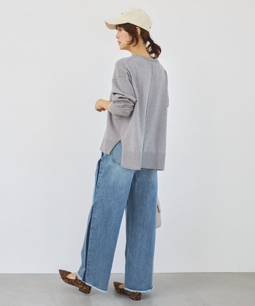 AMERICAN HOLIC（アメリカンホリック）の「<配色>バイパチクルーネックニットプルオーバー（ニット/セーター・レディース・ダークネイビー/グレー系その他/アイボリー/レッド/ライトブルー・L/M）」の22枚目の写真