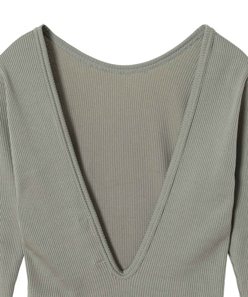 TOGA PULLA(トーガ プルラ)の「TOGA PULLA Tereko long sleeve Forget me nots SP fmn TP252-JK542(Tシャツ/カットソー・レディース・グリーン/ブラック・38/36)」の5枚目の写真