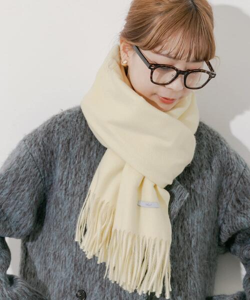 SMELLY（スメリー）の「ムジシンプルマフラー（マフラー・レディース・ブルー/グレー/ブラック/イエロー/モカ・-）」の5枚目の写真