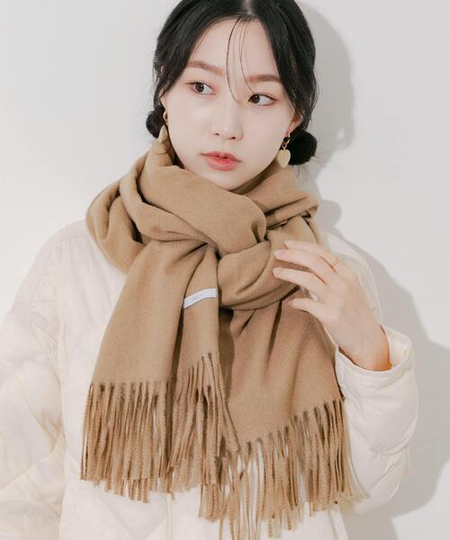 SMELLY（スメリー）の「ムジシンプルマフラー（マフラー・レディース・ブルー/グレー/ブラック/イエロー/モカ・-）」の3枚目の写真