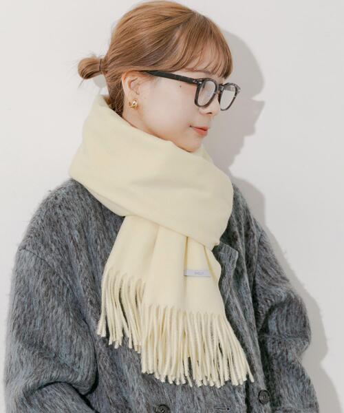 SMELLY（スメリー）の「ムジシンプルマフラー（マフラー・レディース・ブルー/グレー/ブラック/イエロー/モカ・-）」の14枚目の写真