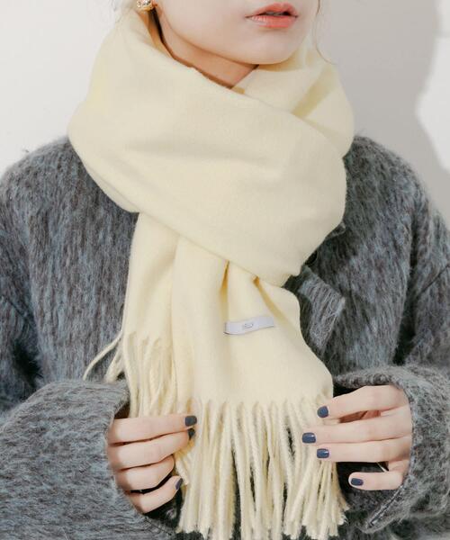 SMELLY（スメリー）の「ムジシンプルマフラー（マフラー・レディース・ブルー/グレー/ブラック/イエロー/モカ・-）」の17枚目の写真