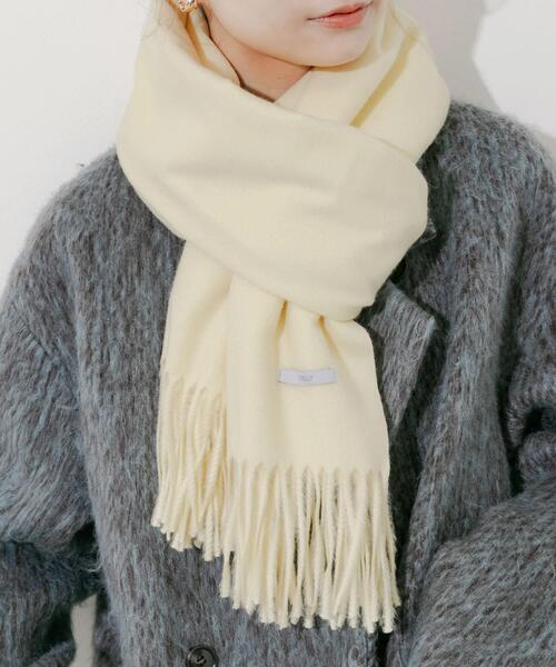 SMELLY（スメリー）の「ムジシンプルマフラー（マフラー・レディース・ブルー/グレー/ブラック/イエロー/モカ・-）」の19枚目の写真