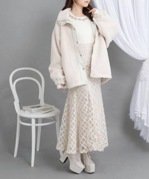 DearMyLoveRose(ディアマイラブローズ)の「ラメツイードチェックマーメイドスカート【大きいサイズ有り】(スカート・レディース・ベージュ/ブラック・M-L/L~LL/LL~3L)」の22枚目の写真