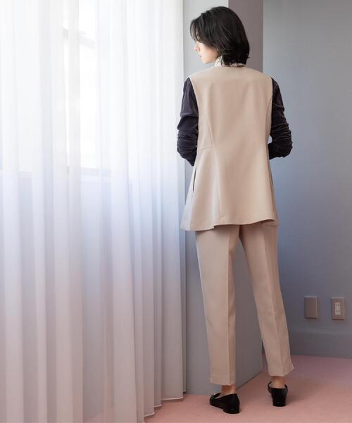 OPAQUE.CLIP(オペークドットクリップ)の「ステップヘムテーパードパンツ/セットアップ対応可【洗濯機OK】(その他パンツ・レディース・ブラック/ベージュ・40/38/36/42)」の17枚目の写真