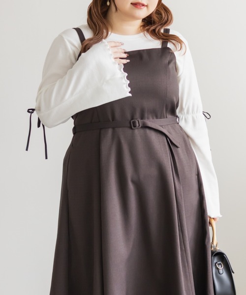 CLETTE(クレット)の「CLETTEオリジナル袖リボンリブカットソー(Tシャツ/カットソー・レディース・ブラック/オフホワイト/グレー・LL/3L/4L)」の9枚目の写真