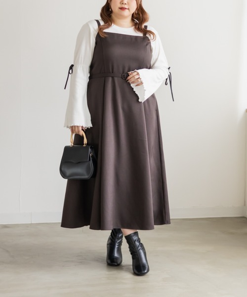 CLETTE(クレット)の「CLETTEオリジナル袖リボンリブカットソー(Tシャツ/カットソー・レディース・ブラック/オフホワイト/グレー・LL/3L/4L)」の10枚目の写真