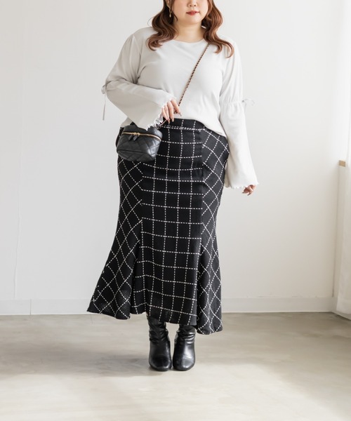 CLETTE(クレット)の「CLETTEオリジナル袖リボンリブカットソー(Tシャツ/カットソー・レディース・ブラック/オフホワイト/グレー・LL/3L/4L)」の20枚目の写真