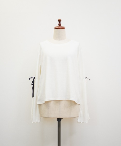 CLETTE(クレット)の「CLETTEオリジナル袖リボンリブカットソー(Tシャツ/カットソー・レディース・ブラック/オフホワイト/グレー・LL/3L/4L)」の21枚目の写真