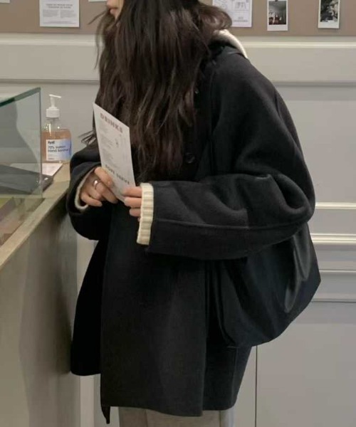 Aelina（エリナ）の「襟付きピーコート（ピーコート・レディース・ダークグレー/ブラック・FREE）」の14枚目の写真