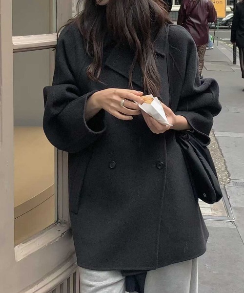 Aelina（エリナ）の「襟付きピーコート（ピーコート・レディース・ダークグレー/ブラック・FREE）」の22枚目の写真