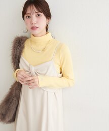 ワンポイント刺繍タートルリブニット