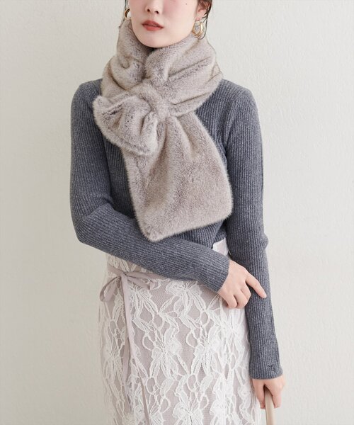 natural couture（ナチュラルクチュール）の「ワンポイント刺繍タートルリブニット（ニット/セーター・レディース・ブラック/グレー/オフホワイト/レッド/イエロー・FREE）」の13枚目の写真