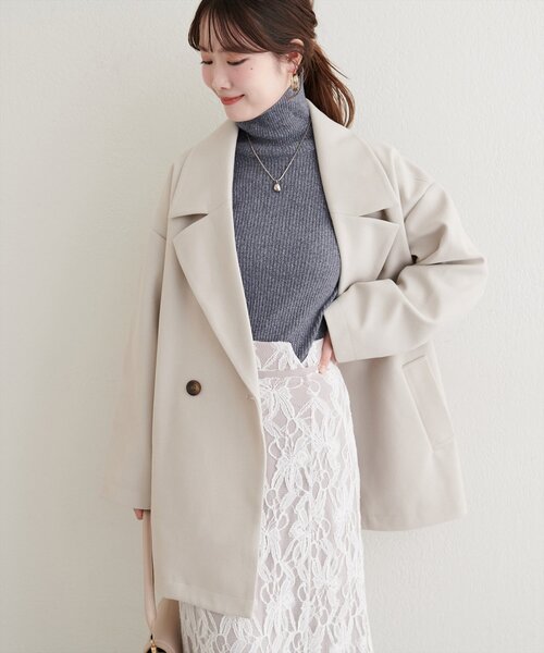 natural couture（ナチュラルクチュール）の「ワンポイント刺繍タートルリブニット（ニット/セーター・レディース・ブラック/グレー/オフホワイト/レッド/イエロー・FREE）」の19枚目の写真