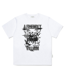 ESCAPEFROM（エスケープフロム）の「Mono Friendly Villain Print Overfit Short Sleeve Tee White（Tシャツ/カットソー）」