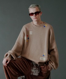 BEAVER | B omnivore/ビーオムニボー　HAND STITCH CREWNECK KNIT ハンドステッチクルーネックニット(ニット/セーター)