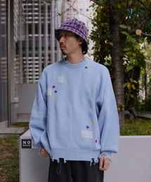 BEAVER | B omnivore/ビーオムニボー　HAND STITCH CREWNECK KNIT ハンドステッチクルーネックニット(ニット/セーター)