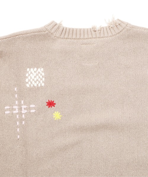 BEAVER（ビーバー）の「B omnivore/ビーオムニボー　HAND STITCH CREWNECK KNIT ハンドステッチクルーネックニット（ニット/セーター・メンズ・サックスブルー/ブラック/ベージュ・M/L）」の10枚目の写真