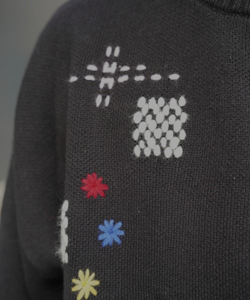 BEAVER（ビーバー）の「B omnivore/ビーオムニボー　HAND STITCH CREWNECK KNIT ハンドステッチクルーネックニット（ニット/セーター・メンズ・サックスブルー/ブラック/ベージュ・M/L）」の19枚目の写真