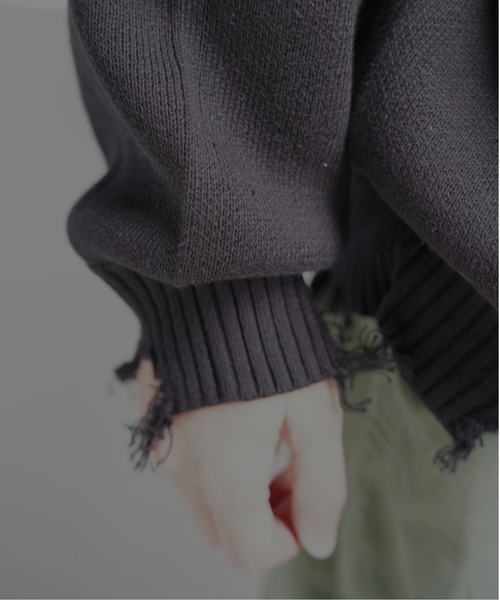 BEAVER（ビーバー）の「B omnivore/ビーオムニボー　HAND STITCH CREWNECK KNIT ハンドステッチクルーネックニット（ニット/セーター・メンズ・サックスブルー/ブラック/ベージュ・M/L）」の21枚目の写真