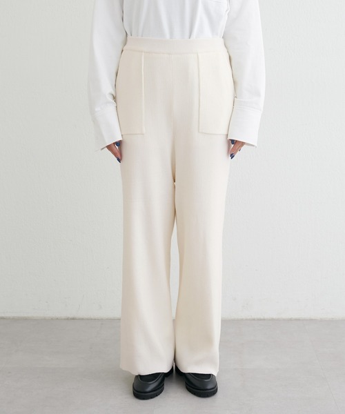 LARUTA（ラルータ）の「【LARUTA】ウール混リブニットパンツ（その他パンツ・レディース・オフホワイト/チャコールグレー/モカ・FREE）」の17枚目の写真