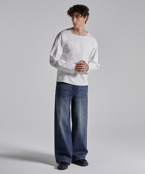 Parts Lab.（パーツラボ）の「【Parts Lab.】Basic Cotton Long Sleeved Tee / ベーシックコットンロングスリーブTシャツ（Tシャツ/カットソー・メンズ・ベージュ/ホワイト/ブラック系1/ブラック/ホワイト系1/ベージュ系1・S/M/L）」の12枚目の写真