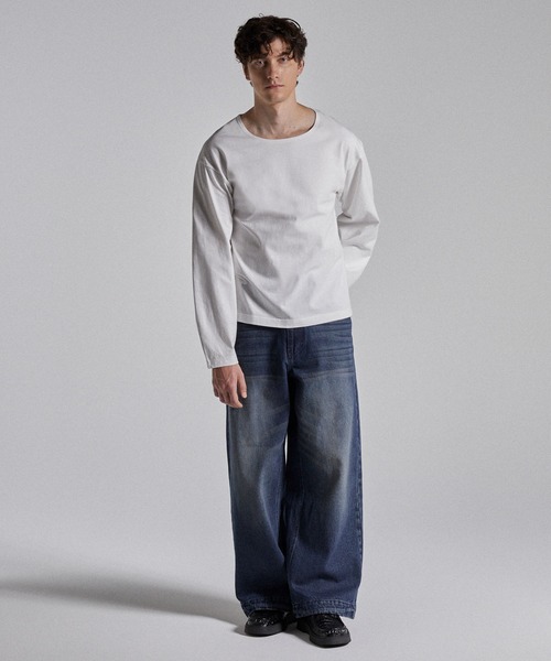 Parts Lab.（パーツラボ）の「【Parts Lab.】Basic Cotton Long Sleeved Tee / ベーシックコットンロングスリーブTシャツ（Tシャツ/カットソー・メンズ・ベージュ/ホワイト/ブラック系1/ブラック/ホワイト系1/ベージュ系1・S/M/L）」の13枚目の写真