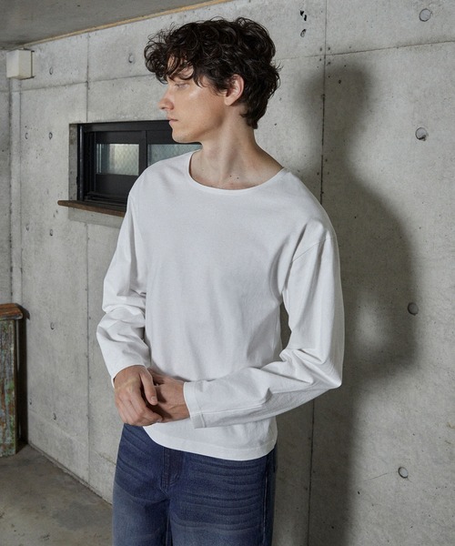 Parts Lab.（パーツラボ）の「【Parts Lab.】Basic Cotton Long Sleeved Tee / ベーシックコットンロングスリーブTシャツ（Tシャツ/カットソー・メンズ・ベージュ/ホワイト/ブラック系1/ブラック/ホワイト系1/ベージュ系1・S/M/L）」の16枚目の写真