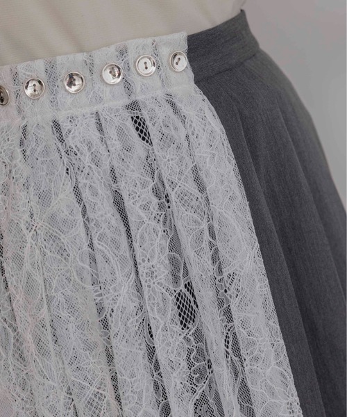 Eimee Law（エイミーロウ）の「プリーツレイヤード3TEXロングスカート（スカート・レディース・ブラウン/レッド/ダークグレー・MEDIUM）」の11枚目の写真