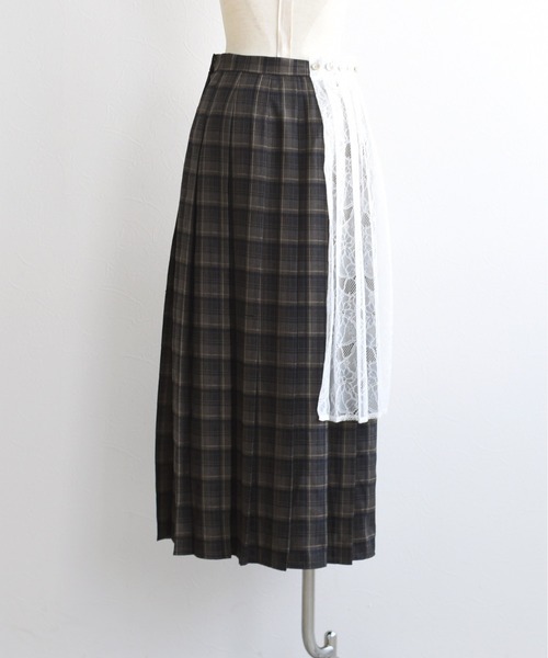 Eimee Law（エイミーロウ）の「プリーツレイヤード3TEXロングスカート（スカート・レディース・ブラウン/レッド/ダークグレー・MEDIUM）」の15枚目の写真