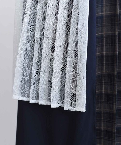 Eimee Law（エイミーロウ）の「プリーツレイヤード3TEXロングスカート（スカート・レディース・ブラウン/レッド/ダークグレー・MEDIUM）」の18枚目の写真