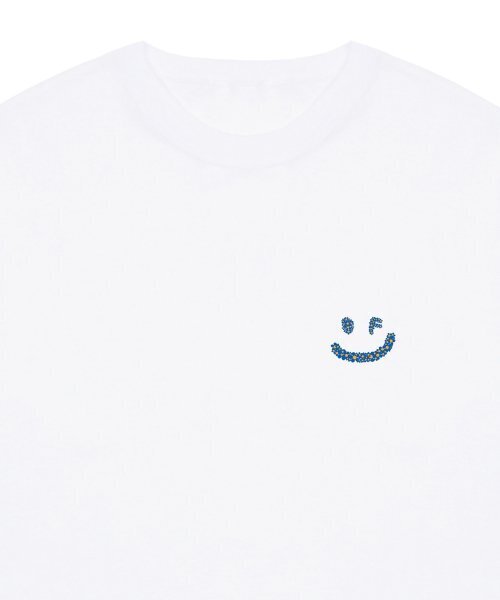 GRAVER（グレーバー）の「[ユニセックス]スモールマルチフラワードローイングスマイル半袖Tシャツ_ホワイト（Tシャツ/カットソー・レディース・ホワイト・SMALL/MEDIUM/LARGE/X-LARGE）」の3枚目の写真