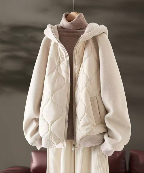 キルティング切替フードブルゾン（パーカー）｜CHUL（チュル）の