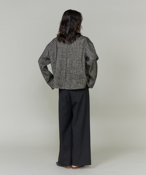 INED(イネド)の「PONTETORTOカラーレスジャケット(ノーカラーコート・レディース・ブラック・7号/9号)」の5枚目の写真