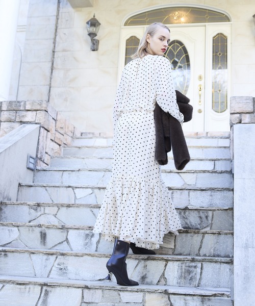 セール】ドットギャザーフリルワンピース（ワンピース）｜EIMY ISTOIRE