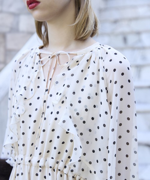 セール】ドットギャザーフリルワンピース（ワンピース）｜EIMY ISTOIRE