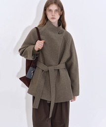 アシンメトリープラケット ウールハーフコート FD25W043【Fano Studios