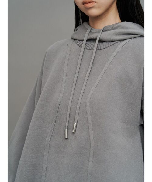 UN3D.(アンスリード)の「HOOD KNIT TENT TOP / フードニットテントトップ(ニット/セーター・レディース・ブラック/グレー・38/36)」の10枚目の写真
