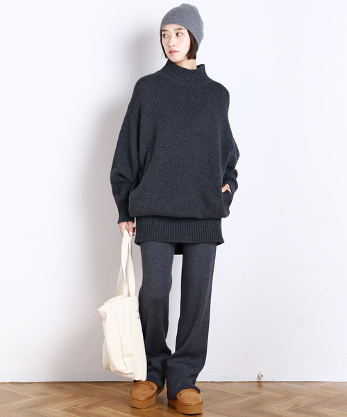 AP STUDIO(エーピーストゥディオ)の「ウールカシミヤチュニックニット(ニット/セーター・レディース・ブラウン/グレー・FREE)」の6枚目の写真
