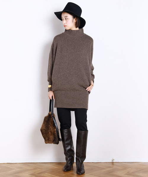 AP STUDIO(エーピーストゥディオ)の「ウールカシミヤチュニックニット(ニット/セーター・レディース・ブラウン/グレー・FREE)」の10枚目の写真