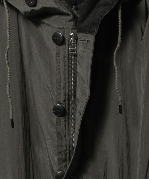 ESTNATION（エストネーション）の「ESTNATION / タイプライター フーデットコート（モッズコート・メンズ・ブラック/ブラウン・MEDIUM/LARGE）」の6枚目の写真